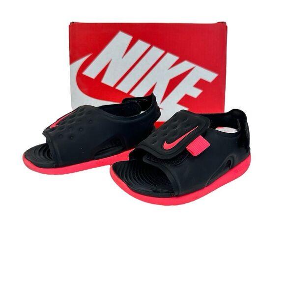 Nike Sunray Adjust 5 (TD) AJ9077 002 black/pink Toddler Shoes Sandals - Picture 1 of 8